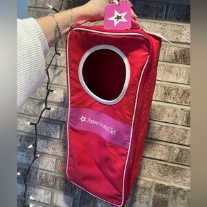 American Girl Red and Pink Doll Carrier